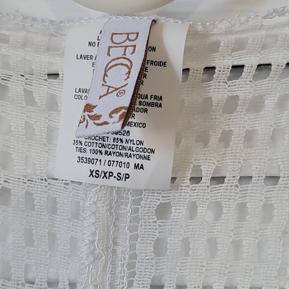 BECCA White Lace Kimono Cover-Up, Size XS - Picture 7 of 7
